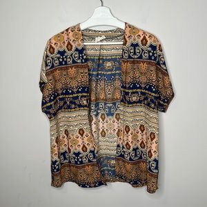 LA Hearts Printed Short Sleeve Kimono Cardigan